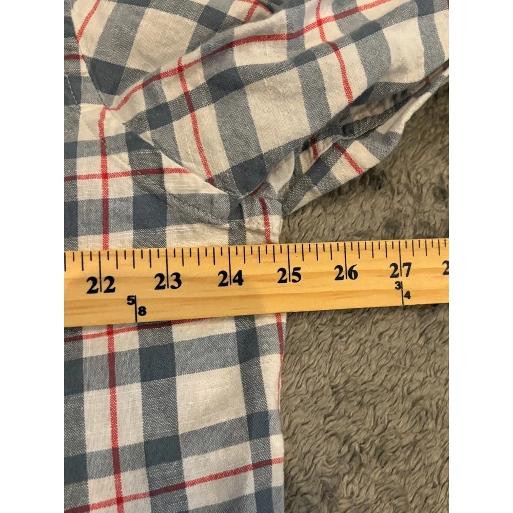 Banana Republic Mens XL Red Blue Plaid Long Sleeve Button Up Casual Shirt